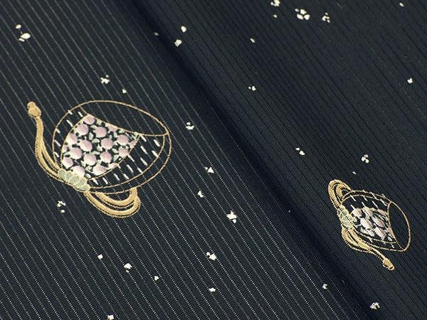 夏物】 正絹絽江戸小紋着尺 「万筋・淡黄色」 涼やかな風合い！ 盛夏に重宝